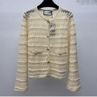 ​Top Grade Gucci Lace Cardigan G041923 Beige 2024