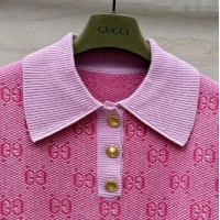 Traditional Specials Gucci Wool Short-sleeved Sweater G041930 Pink 2024