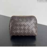 Promotional Bottega Veneta Intrecciato Leather Beauty Pouch 764044 Fondant Brown 2024