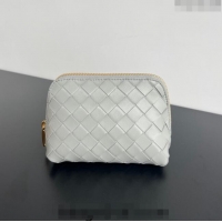 Super Quality Bottega Veneta Intrecciato Leather Beauty Pouch 764044 Grey 2024