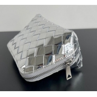 Most Popular Bottega Veneta Intrecciato Leather Beauty Pouch 764044 Silver 2024