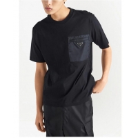 ​Famous Brand Prada Re-Nylon And Jersey T-shirt PA0661 Black