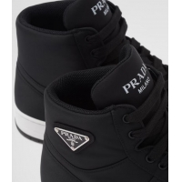 Promotional Prada Re-Nylon Gabardine High-top Sneakers 2TE186 Black