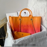 Promotional Chanel Shaded Calfskin Shopping Bag AS3351 Orange/Coral/Pink 2024