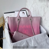 Famous Brand Chanel Shaded Calfskin Shopping Bag AS3351 Light Purple/Pink /Coral 2024