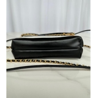 Top Quality Chanel Shiny Calfskin 22 Mini Shopping Bag AS3980 with Stripes Black 2024