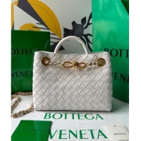 Top Grade Bottega Veneta Small Andiamo Top Handle Bag With Chain 786008 White 2024