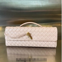 Well Crafted Bottega Veneta Long Clutch Bag Andiamo With Handle in Intrecciato Leather 741511 Lotus Pink 2023