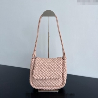 Top Quality Bottega Veneta Mini Cobble Shoulder Bag in Padded Intrecciato Leather 762711 Lotus Pink 2024