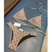 Trendy Design Gucci GG Supreme-print Triangle Bikini G7412 Beige