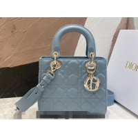 Best Price Dior Small Lady Dior My ABCDior Bag in Cannage Lambskin CD8028 Light Blue 2023