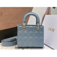 Best Price Dior Small Lady Dior My ABCDior Bag in Cannage Lambskin CD8028 Light Blue 2023