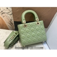 Low Cost Dior Small Lady Dior My ABCDior Bag in Cannage Lambskin CD8028 Light Green 2023