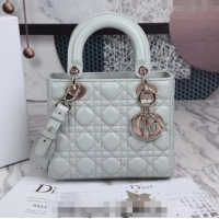 Top Quality Dior Small Lady Dior My ABCDior Bag in Cannage Lambskin CD8028 Pale Blue 2023