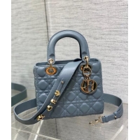 Popular Style Dior Small Lady Dior My ABCDior Bag in Cannage Lambskin CD8028 Dusty Blue 2023