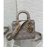 Most Popular Dior Small Lady Dior My ABCDior Bag in Cannage Lambskin CD8028 Light Grey 2023