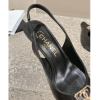 Good Looking Chanel Calfskin Slingback Pumps with Framed CC Black 323051