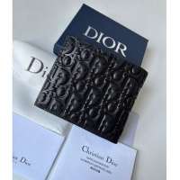 Luxurious Dior Men's Compact Wallet in Dior Gravity Leather CD8047 Black 2023