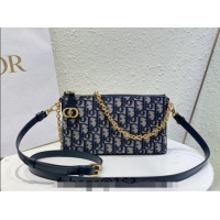 Promotional Dior 30 Montaigne Midi Mini Bag in Dior Oblique Jacquard with Pearl Chain CD8066 Blue 2023