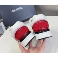 Popular Style Chanel Calfskin Sneakers with Side CC Pink/Red 323061