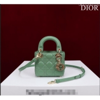 Traditional Specials Dior Micro Lady Dior Bag in Lambskin M0856 Light Green 2023