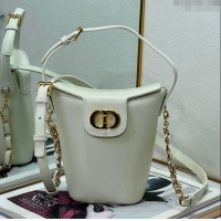 Top Design Dior 30 Montaigne Dior Amber Mini Bucket Bag in Calfskin 8833 White 2023