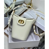 Top Design Dior 30 Montaigne Dior Amber Mini Bucket Bag in Calfskin 8833 White 2023