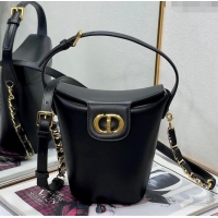 Luxurious Grade Dior 30 Montaigne Dior Amber Mini Bucket Bag in Calfskin 8833 Black 2023