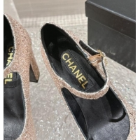 Buy Discount Chanel Glitters Mary Janes Platform Pumps Gold 323081