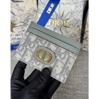 Top Design Dior 30 Montaigne Five-Slot Card Holder Dior Oblique Jacquard CD1105 Gray 2024