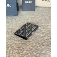 Inexpensive Dior Essentials Bi-Fold Card Holder CD Diamond Canvas CD1109 Navy Blue 2024