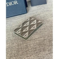 Well Crafted Dior Essentials Bi-Fold Card Holder CD Diamond Canvas CD1109 Gray 2024