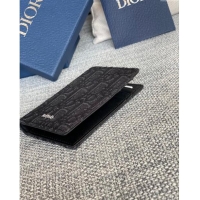 Top Design Dior Essentials Bi-Fold Card Holder in Dior Oblique Jacquard CD1109 Black 2024