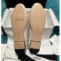 Best Grade Chanel Classic Tweed Ballet Flat Beige/Black 325020