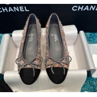 Good Looking Chanel Classic Tweed Ballet Flat Grey/Pink 325030