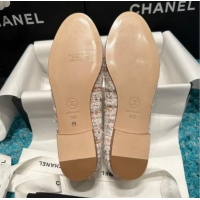 Charming Chanel Classic Tweed Ballet Flat White/Other 325049