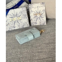 Trendy Design Dior Lady 5-Gusset Card Holder Wallet in Patent Cannage Calfskin CD0206 Light Blue 2024