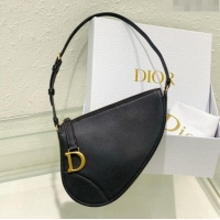 Top Quality Dior Saddle Shoulder Pouch in Goatskin CD0236 Black 2024