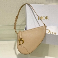 Top Quality Dior Saddle Shoulder Pouch in Goatskin CD0236 Beige 2024