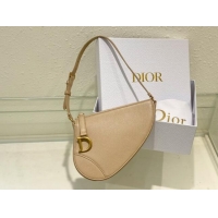 Top Quality Dior Saddle Shoulder Pouch in Goatskin CD0236 Beige 2024