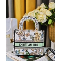 Good Product Dior Medium Lady D-Lite Bag in Toile de Jouy Mexico Embroidery CD1801 White Multicolor 2024