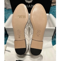 Pretty Style Chanel Classic Quilted Leather Ballet Flat White/Black 325035