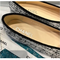 Perfect Chanel Classic Tweed Ballet Flat Black/White 325057