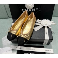 Buy Luxury Chanel Classic Metallic Leather Ballet Flat Gold 325045