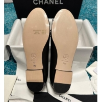 Good Quality Chanel Classic Faded Leather Ballet Flat Black 325044