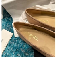 Sumptuous Chanel Classic Calfskin Leather Ballet Flat Beige/Black 325029