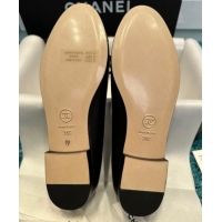 Popular Style Chanel Classic Calfskin Leather Ballet Flat Black/Gold 325037