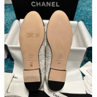 Grade Quality Chanel Classic Tweed & Patent Calfskin Ballet Flat Black/White 325053