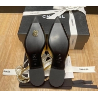 Lower Price Chanel Lambskin Flat Pearl Slingbacks G37532 Gold 325066