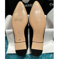 Sophisticated Chanel Calfskin Leather Camellia Bloom Ballet Flat Black 325068